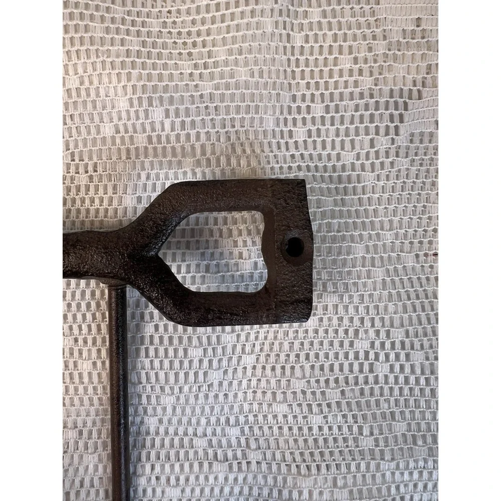 Cast Iron Garden Fork Wall Hook Rack 3 Hooks Farmhouse Rustic Brown Decor